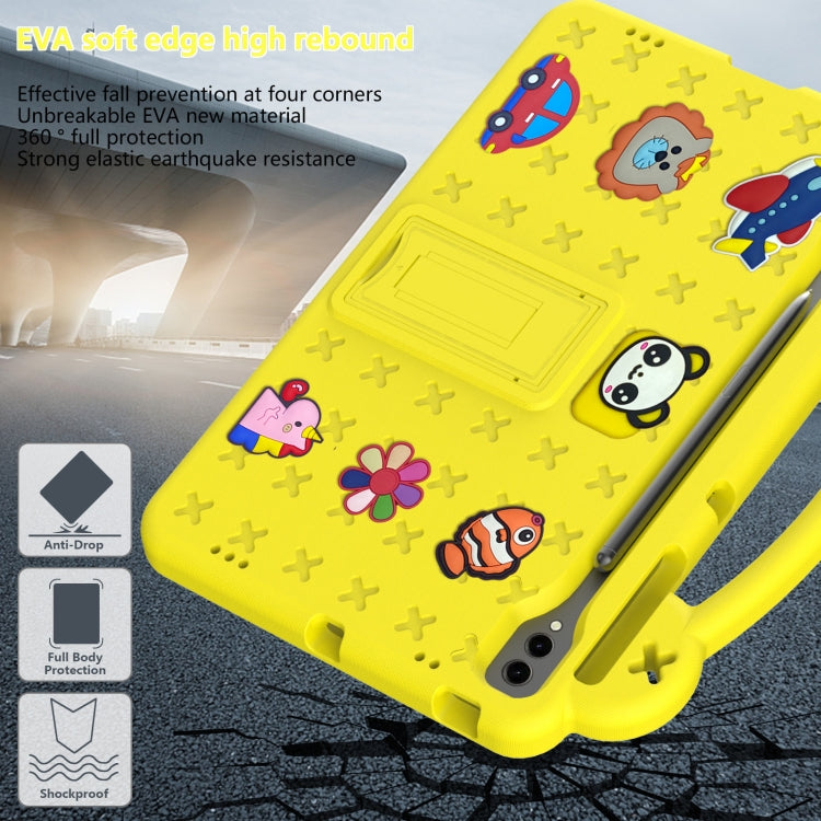 For Samsung Galaxy Tab S9 FE+ 12.4 X610N Handle Kickstand Children EVA Shockproof Tablet Case(Yellow) - Galaxy Tab S9 FE+ by PMC Jewellery | Online Shopping South Africa | PMC Jewellery