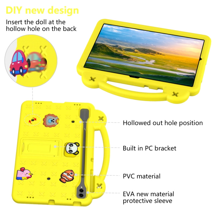 For Samsung Galaxy Tab S9 FE+ 12.4 X610N Handle Kickstand Children EVA Shockproof Tablet Case(Yellow) - Galaxy Tab S9 FE+ by PMC Jewellery | Online Shopping South Africa | PMC Jewellery