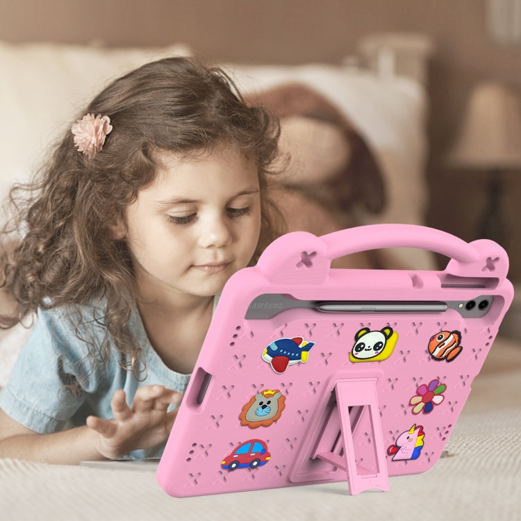 For Samsung Galaxy Tab S9+ 12.4 X810 Handle Kickstand Children EVA Shockproof Tablet Case(Pink) - Galaxy Tab S9+ Cases by PMC Jewellery | Online Shopping South Africa | PMC Jewellery | Buy Now Pay Later Mobicred