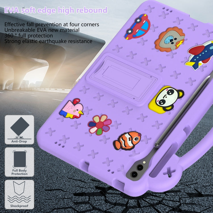 For Samsung Galaxy Tab S9+ 12.4 X810 Handle Kickstand Children EVA Shockproof Tablet Case(Light Purple) - Galaxy Tab S9+ Cases by PMC Jewellery | Online Shopping South Africa | PMC Jewellery | Buy Now Pay Later Mobicred