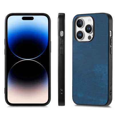 For iPhone 16 Pro Vintage Leather PC Back Cover Phone Case(Blue) - iPhone 16 Pro Cases by PMC Jewellery | Online Shopping South Africa | PMC Jewellery | Buy Now Pay Later Mobicred