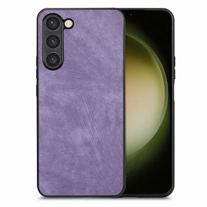 For Samsung Galaxy S25 5G Vintage Leather PC Back Cover Phone Case(Purple) - Galaxy S25 5G Cases by PMC Jewellery | Online Shopping South Africa | PMC Jewellery | Buy Now Pay Later Mobicred