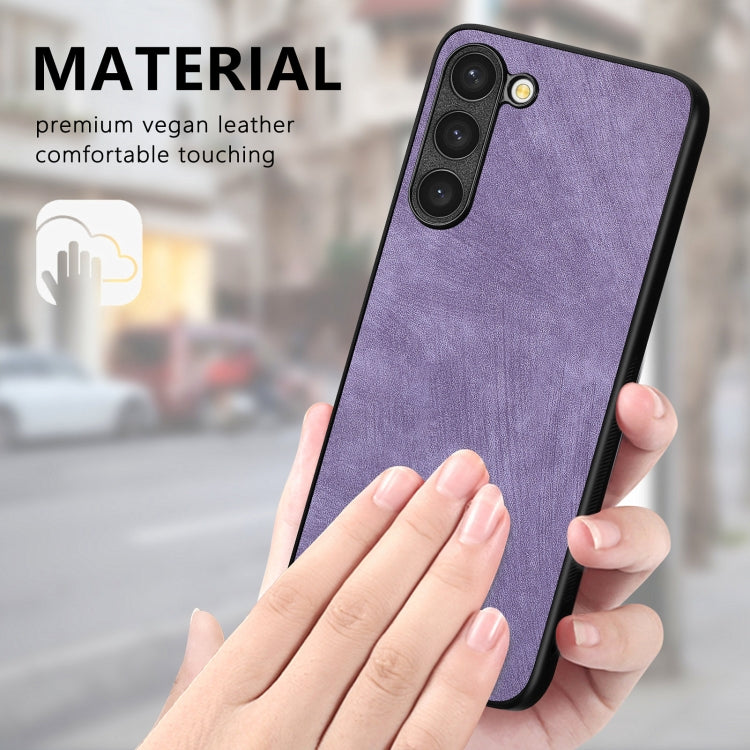 For Samsung Galaxy S25 5G Vintage Leather PC Back Cover Phone Case(Purple) - Galaxy S25 5G Cases by PMC Jewellery | Online Shopping South Africa | PMC Jewellery | Buy Now Pay Later Mobicred