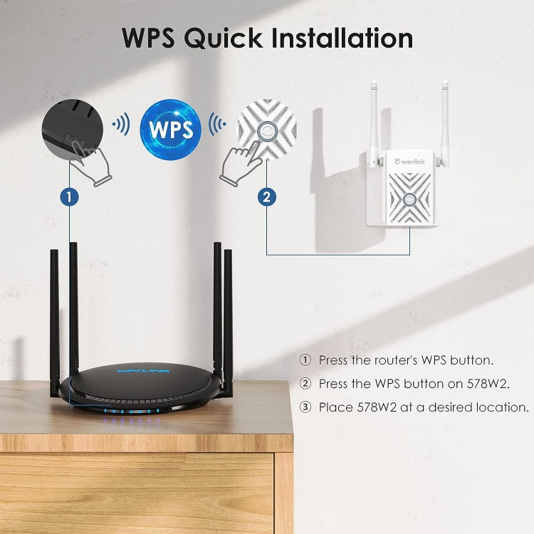 WAVLINK WN578W2 For Home Office N300 WiFi Wireless AP Repeater Signal Booster, Plug:US Plug - Wireless Routers by WAVLINK | Online Shopping South Africa | PMC Jewellery | Buy Now Pay Later Mobicred