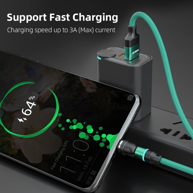 ENKAY 3 in 1 3A USB to Type-C / 8 Pin / Micro USB Magnetic 540 Degrees Rotating Fast Charging Cable, Length:1m(Purplele) - Charging Cable & Head by ENKAY | Online Shopping South Africa | PMC Jewellery | Buy Now Pay Later Mobicred