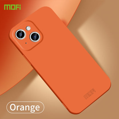 For iPhone 15 Plus MOFI Qin Series Skin Feel All-inclusive Silicone Phone Case(Orange) - iPhone 15 Plus Cases by MOFI | Online Shopping South Africa | PMC Jewellery