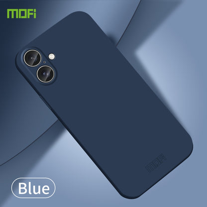 For iPhone 16 MOFI Qin Series Skin Feel All-inclusive PC Phone Case(Blue) - iPhone 16 Cases by MOFI | Online Shopping South Africa | PMC Jewellery | Buy Now Pay Later Mobicred