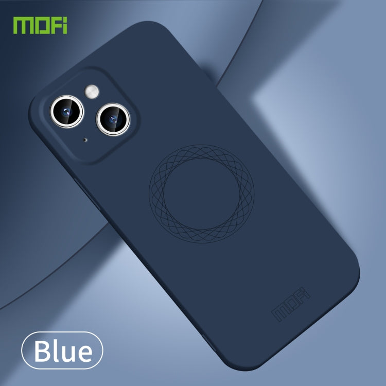 For iPhone 15 Plus MOFI Qin Series Magsafe Skin Feel All-inclusive Silicone Phone Case(Blue) - iPhone 15 Plus Cases by MOFI | Online Shopping South Africa | PMC Jewellery