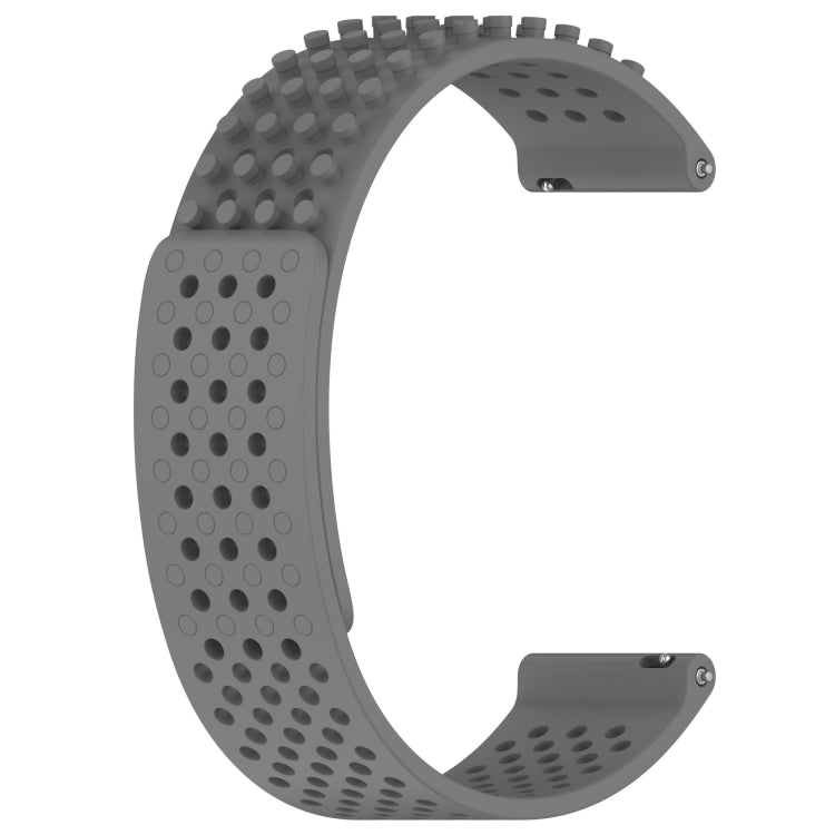 For Garmin Venu 2 Plus 20mm Holes Breathable 3D Dots Silicone Watch Band(Grey) - Watch Bands by PMC Jewellery | Online Shopping South Africa | PMC Jewellery
