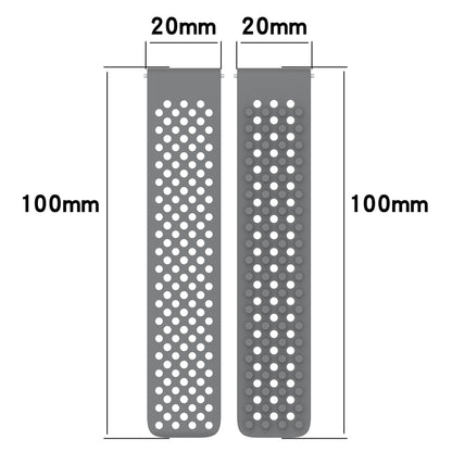 For Garmin Vivomove Sport 20mm Holes Breathable 3D Dots Silicone Watch Band(Olive Green) - Watch Bands by PMC Jewellery | Online Shopping South Africa | PMC Jewellery
