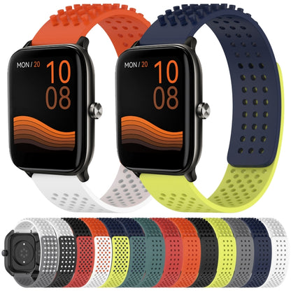 For Xiaomi Haylou RS4 LS12 22mm Holes Breathable 3D Dots Silicone Watch Band(Midnight Blue) - Watch Bands by PMC Jewellery | Online Shopping South Africa | PMC Jewellery