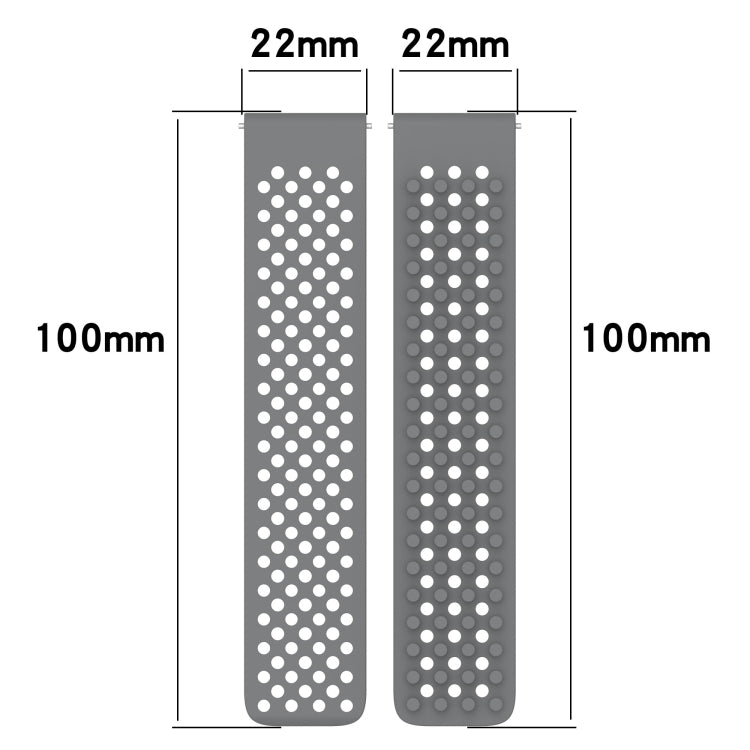 For Xiaomi Haylou RS4 LS12 22mm Holes Breathable 3D Dots Silicone Watch Band(Black+Red) - Watch Bands by PMC Jewellery | Online Shopping South Africa | PMC Jewellery