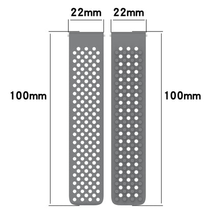 For Xiaomi Haylou RS4 LS12 22mm Holes Breathable 3D Dots Silicone Watch Band(White+Grey) - Watch Bands by PMC Jewellery | Online Shopping South Africa | PMC Jewellery