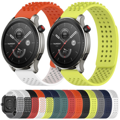 For Amazfit GTR 2e 22mm Holes Breathable 3D Dots Silicone Watch Band(Black) - Watch Bands by PMC Jewellery | Online Shopping South Africa | PMC Jewellery