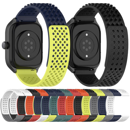 For Amazfit 3 22mm Holes Breathable 3D Dots Silicone Watch Band(Black+Red) - Watch Bands by PMC Jewellery | Online Shopping South Africa | PMC Jewellery