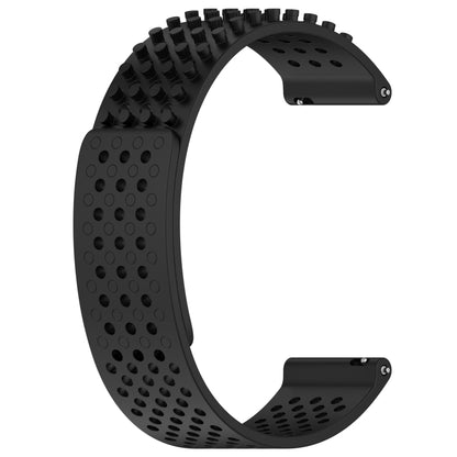 For Garmin Forerunner 255 22mm Holes Breathable 3D Dots Silicone Watch Band(Black) - Watch Bands by PMC Jewellery | Online Shopping South Africa | PMC Jewellery