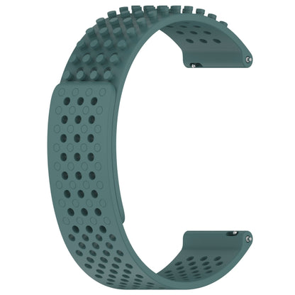 For SUUNTO 9 Peak Pro 22mm Holes Breathable 3D Dots Silicone Watch Band(Olive Green) -  by PMC Jewellery | Online Shopping South Africa | PMC Jewellery