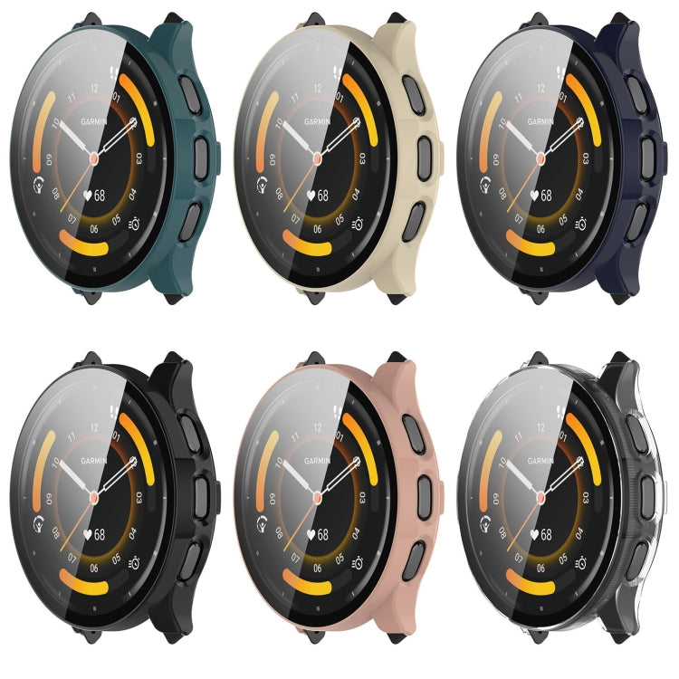 For Garmin Venu 3S PC + Tempered Film Integrated Watch Protective Case(Black) - Watch Cases by PMC Jewellery | Online Shopping South Africa | PMC Jewellery | Buy Now Pay Later Mobicred