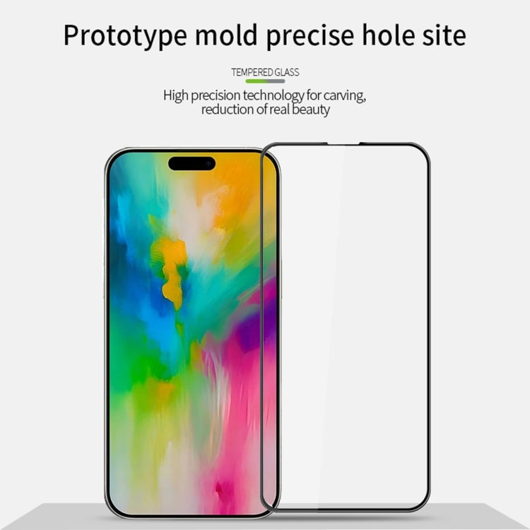 For iPhone 16 Plus MOFI 9H 3D Explosion-proof Curved Screen Tempered Glass Film(Black) - iPhone 16 Plus Tempered Glass by MOFI | Online Shopping South Africa | PMC TechLife | Buy Now Pay Later Mobicred