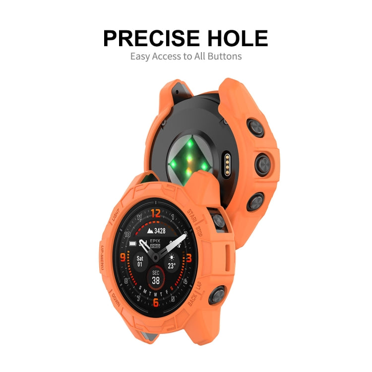 For Garmin Epix Pro 47mm / Fenix 7 / 7 Pro ENKAY Hat-Prince TPU Armor Designed Watch Protective Case(Orange) - Watch Cases by ENKAY | Online Shopping South Africa | PMC Jewellery | Buy Now Pay Later Mobicred