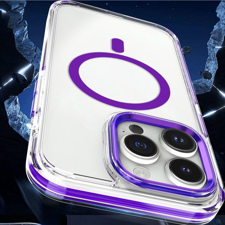 For iPhone 13 Pro Max Dual-color MagSafe TPU Hybrid Clear PC Shockproof Phone Case(Blue) - iPhone 13 Pro Max Cases by PMC Jewellery | Online Shopping South Africa | PMC Jewellery