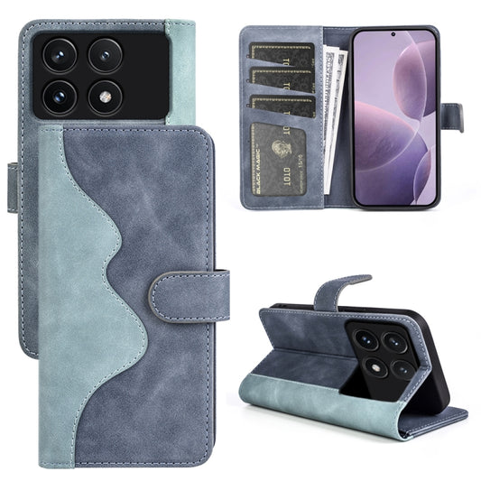 For Xiaomi Redmi K70 Stitching Horizontal Flip Leather Phone Case(Blue) - K70 Cases by PMC Jewellery | Online Shopping South Africa | PMC Jewellery | Buy Now Pay Later Mobicred