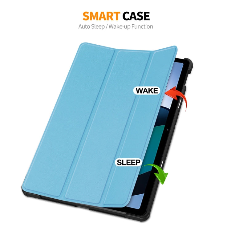 For Redmi Pad SE 11.0 ENKAY Tri-fold Custer Texture Leather Smart Tablet Case(Dark Green) - free shipping - PMc TechLife - Order now!