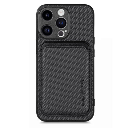 For iPhone 15 Pro Max Carbon Fiber Leather Card Magsafe Phone Case(Black) - iPhone 15 Pro Max Cases by PMC Jewellery | Online Shopping South Africa | PMC Jewellery