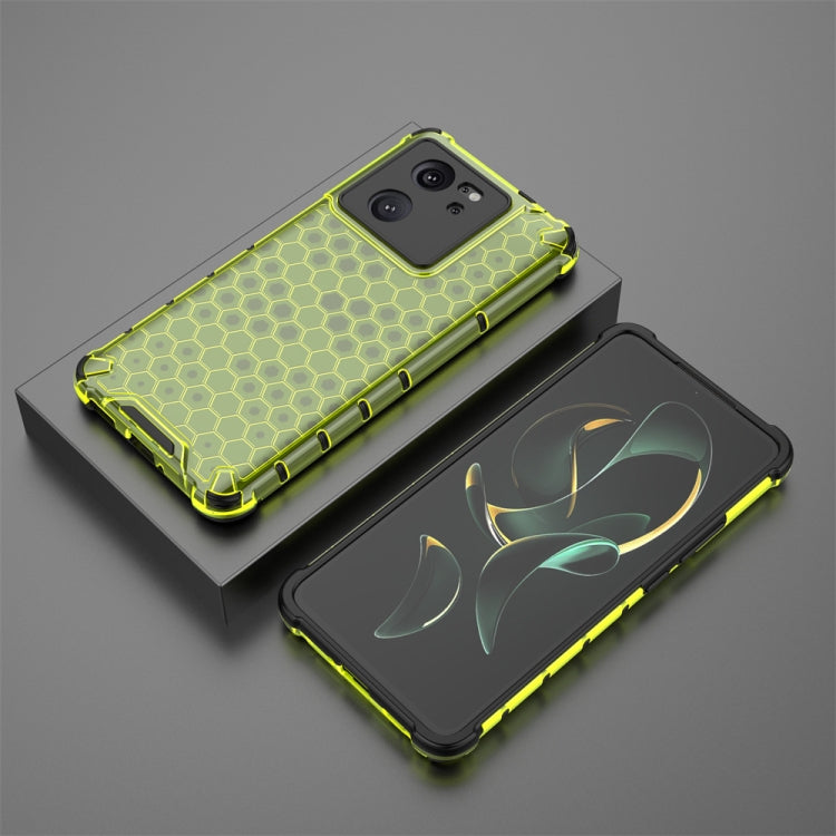 For Xiaomi 13T Shockproof Honeycomb Phone Case(Green) - Xiaomi Cases by PMC TechLife | Online Shopping South Africa | PMC TechLife | Buy Now Pay Later Mobicred