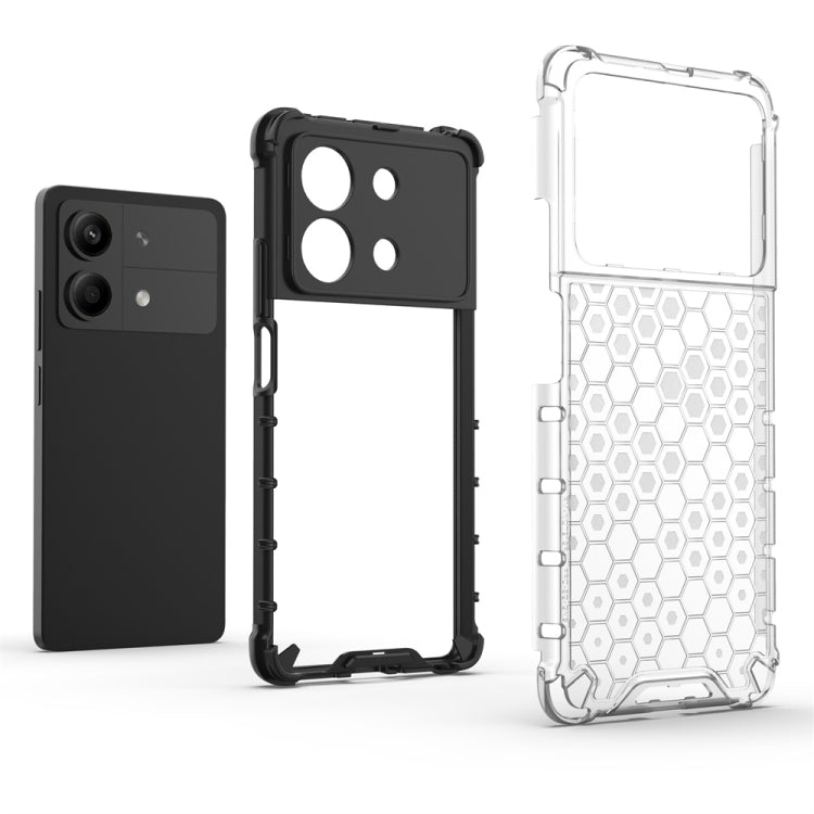 For Redmi Note 13R Pro Shockproof Honeycomb Phone Case(Red) - Xiaomi Cases by PMC TechLife | Online Shopping South Africa | PMC TechLife | Buy Now Pay Later Mobicred