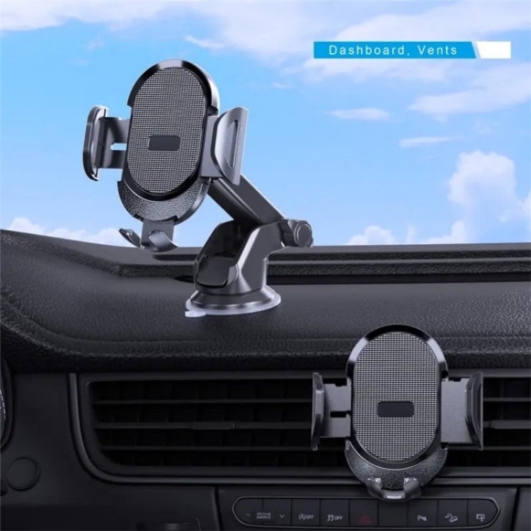 D33 With Air Vent Clip Suction Cup Base Gravity Sensing Car Phone Holder Bracket(Black) - Universal Car Holders by PMC Jewellery | Online Shopping South Africa | PMC Jewellery | Buy Now Pay Later Mobicred