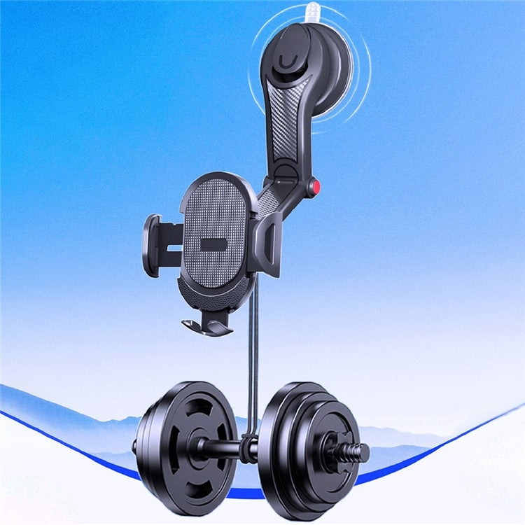 ES33 Car Mobile Phone Holder Bracket Carbon Fiber 360 Degree Rotation Suction Cup Mount(Red) - Car Holders by PMC Jewellery | Online Shopping South Africa | PMC Jewellery | Buy Now Pay Later Mobicred