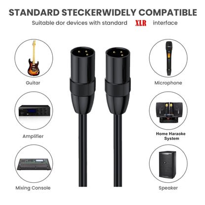 JUNSUNMAY XLR Male to Male Mic Cord 3 Pin Audio Cable Balanced Shielded Cable, Length:5m - Microphone Audio Cable & Connector by JUNSUNMAY | Online Shopping South Africa | PMC Jewellery | Buy Now Pay Later Mobicred