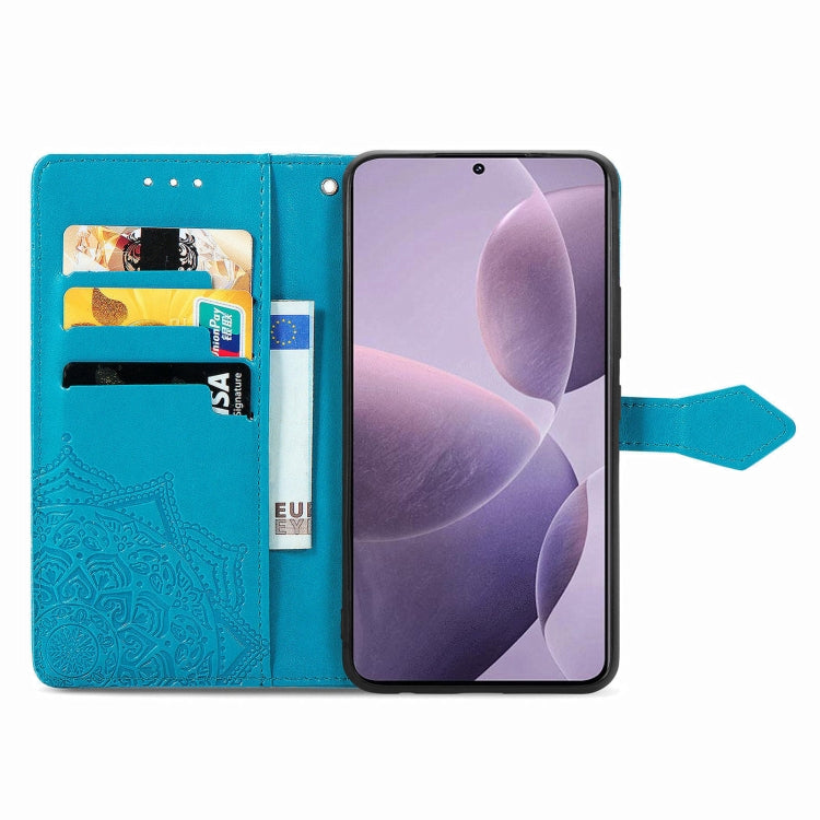 For Xiaomi Redmi K70 Mandala Flower Embossed Leather Phone Case(Blue) - K70 Cases by PMC Jewellery | Online Shopping South Africa | PMC Jewellery | Buy Now Pay Later Mobicred