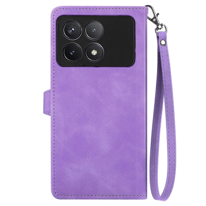 For Xiaomi Redmi K70 Embossed Flower Zipper Leather Phone Case(Purple) - K70 Cases by PMC Jewellery | Online Shopping South Africa | PMC Jewellery | Buy Now Pay Later Mobicred