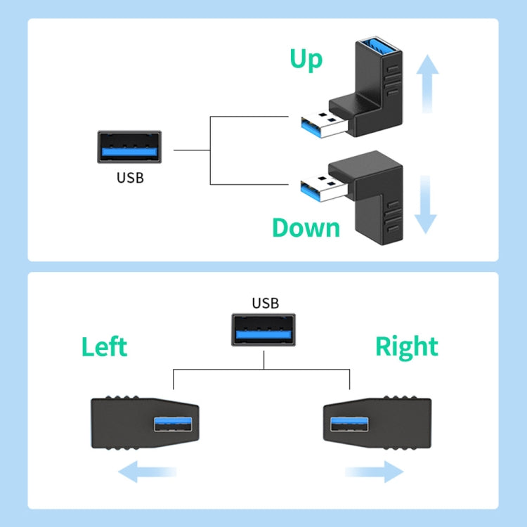 ENKAY USB 3.0 Adapter 90 Degree Angle Male to Female Combo Coupler Extender Connector, Angle:Vertical Up - USB 3.0 by ENKAY | Online Shopping South Africa | PMC Jewellery | Buy Now Pay Later Mobicred