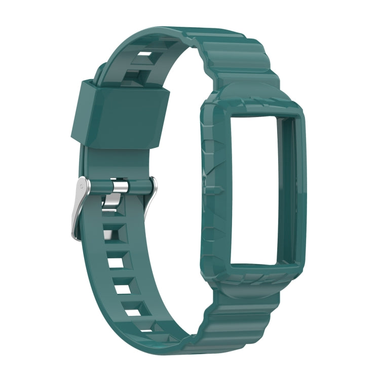 For Fitbit Charge 6 / 5 / 4 / 3 Armor Integrated TPU Watch Band(Pine Green) - Watch Bands by PMC TechLife | Online Shopping South Africa | PMC TechLife | Buy Now Pay Later Mobicred