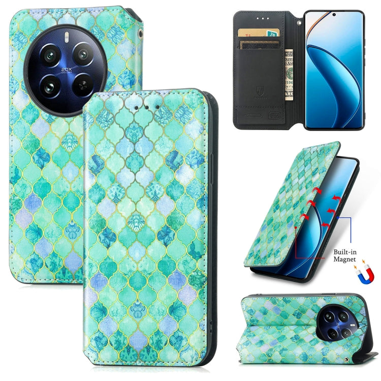 For Realme 12 Pro CaseNeo Colorful Magnetic Leather Phone Case(Emeralds) - Realme Cases by PMC Jewellery | Online Shopping South Africa | PMC Jewellery | Buy Now Pay Later Mobicred