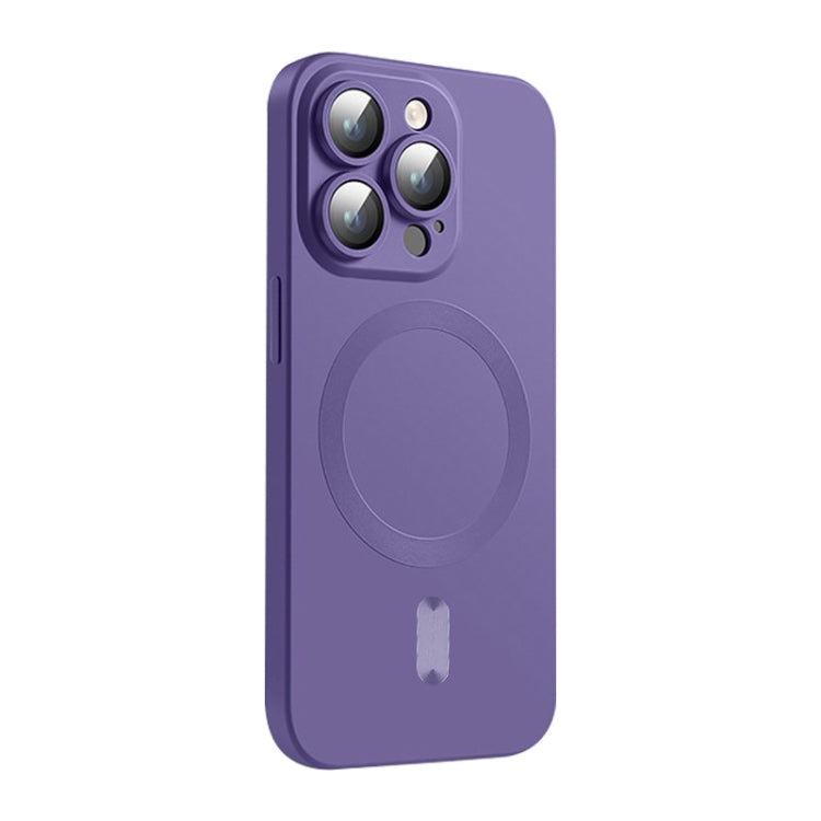 For iPhone 14 Pro ENKAY MagSafe Matte TPU Phone Case with Lens Film(Purple) - iPhone 14 Pro Cases by ENKAY | Online Shopping South Africa | PMC Jewellery