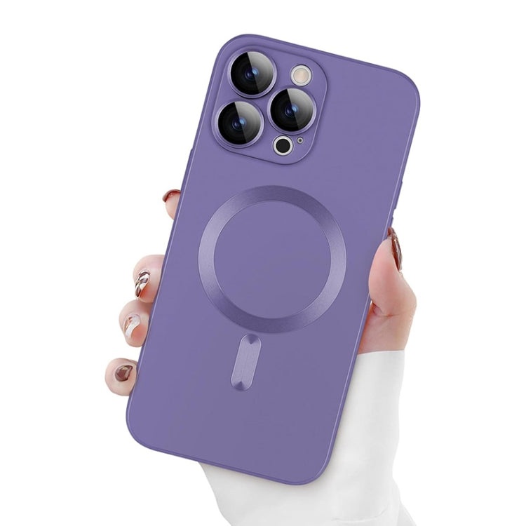 For iPhone 16 Pro ENKAY MagSafe Matte TPU Phone Case with Lens Film(Purple) - iPhone 16 Pro Cases by ENKAY | Online Shopping South Africa | PMC Jewellery | Buy Now Pay Later Mobicred