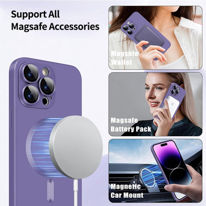 For iPhone 15 ENKAY MagSafe Matte TPU Phone Case with Lens Film(Purple) - iPhone 15 Cases by ENKAY | Online Shopping South Africa | PMC Jewellery | Buy Now Pay Later Mobicred