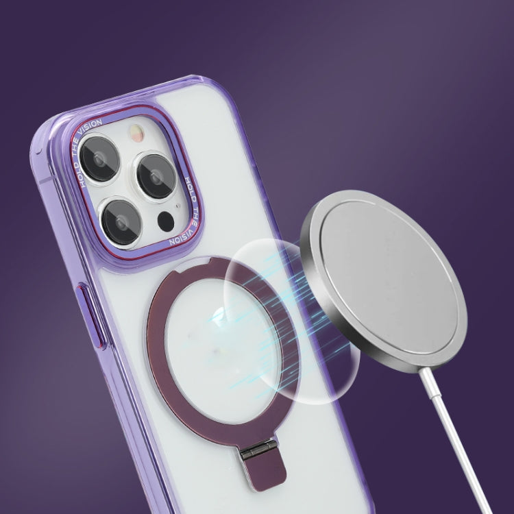 For iPhone 13 Starlink Stand Clear Magsafe Phone Case(Purple) - iPhone 13 Cases by PMC Jewellery | Online Shopping South Africa | PMC Jewellery