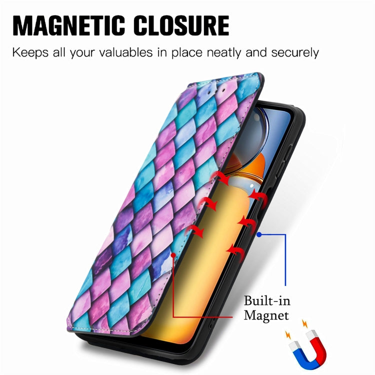 For Xiaomi Redmi 13C CaseNeo Colorful Magnetic Leather Phone Case(Purple Scales) - 13C Cases by PMC Jewellery | Online Shopping South Africa | PMC Jewellery | Buy Now Pay Later Mobicred