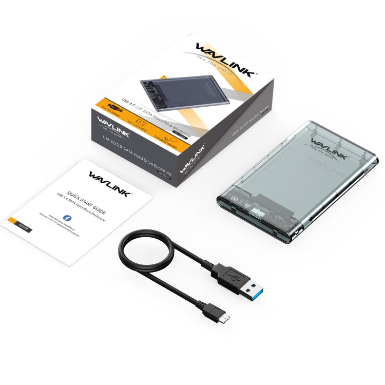 WAVLINK ST239 USB3.0 Transparent SATA External Solid-state SSD 2.5-inch Mobile Hard Disk Case - free shipping - PMC Jewellery - Order now!