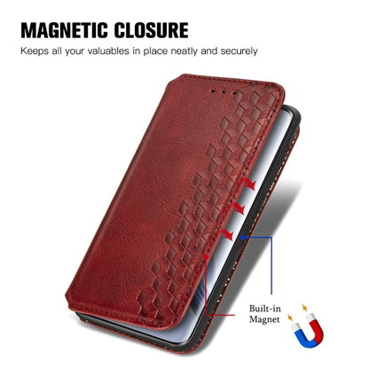 For Honor Magic6 Pro Cubic Grid Pressed Magnetic Leather Phone Case(Red) - Honor Cases by PMC Jewellery | Online Shopping South Africa | PMC Jewellery | Buy Now Pay Later Mobicred