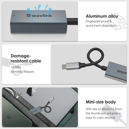 WAVLINK NWU329GC Type-C to RJ45 LAN Network Cable Converter Gigabit Ethernet Adapter - USB HUB by WAVLINK | Online Shopping South Africa | PMC Jewellery | Buy Now Pay Later Mobicred