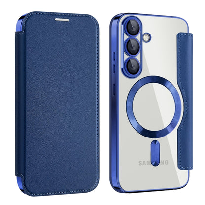 For Samsung Galaxy S25 5G Shield MagSafe RFID Anti-theft Leather Phone Case(Dark Blue) - Galaxy S25 5G Cases by PMC Jewellery | Online Shopping South Africa | PMC Jewellery | Buy Now Pay Later Mobicred