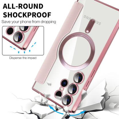 For Samsung Galaxy S25 Ultra 5G Shield MagSafe RFID Anti-theft Leather Phone Case(Pink) - Galaxy S25 Ultra 5G Cases by PMC Jewellery | Online Shopping South Africa | PMC Jewellery | Buy Now Pay Later Mobicred