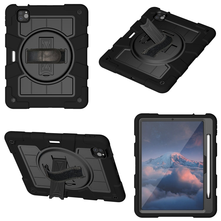 For iPad Air 11 2024 Silicone Hybrid PC Shockproof Tablet Case with Shoulder Strap(Black) - iPad Air 11 2024 Cases by PMC Jewellery | Online Shopping South Africa | PMC Jewellery | Buy Now Pay Later Mobicred