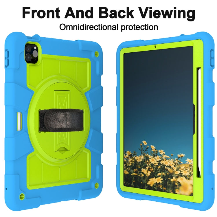 For iPad Pro 11 2024 Silicone Hybrid PC Shockproof Tablet Case with Shoulder Strap(Bluish-Green) - iPad Pro 11 2024 Cases by PMC Jewellery | Online Shopping South Africa | PMC Jewellery | Buy Now Pay Later Mobicred